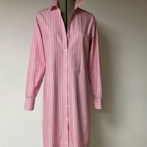 Old money timeless striped shirt dress by Brooks Brothers 100% cotton size 8